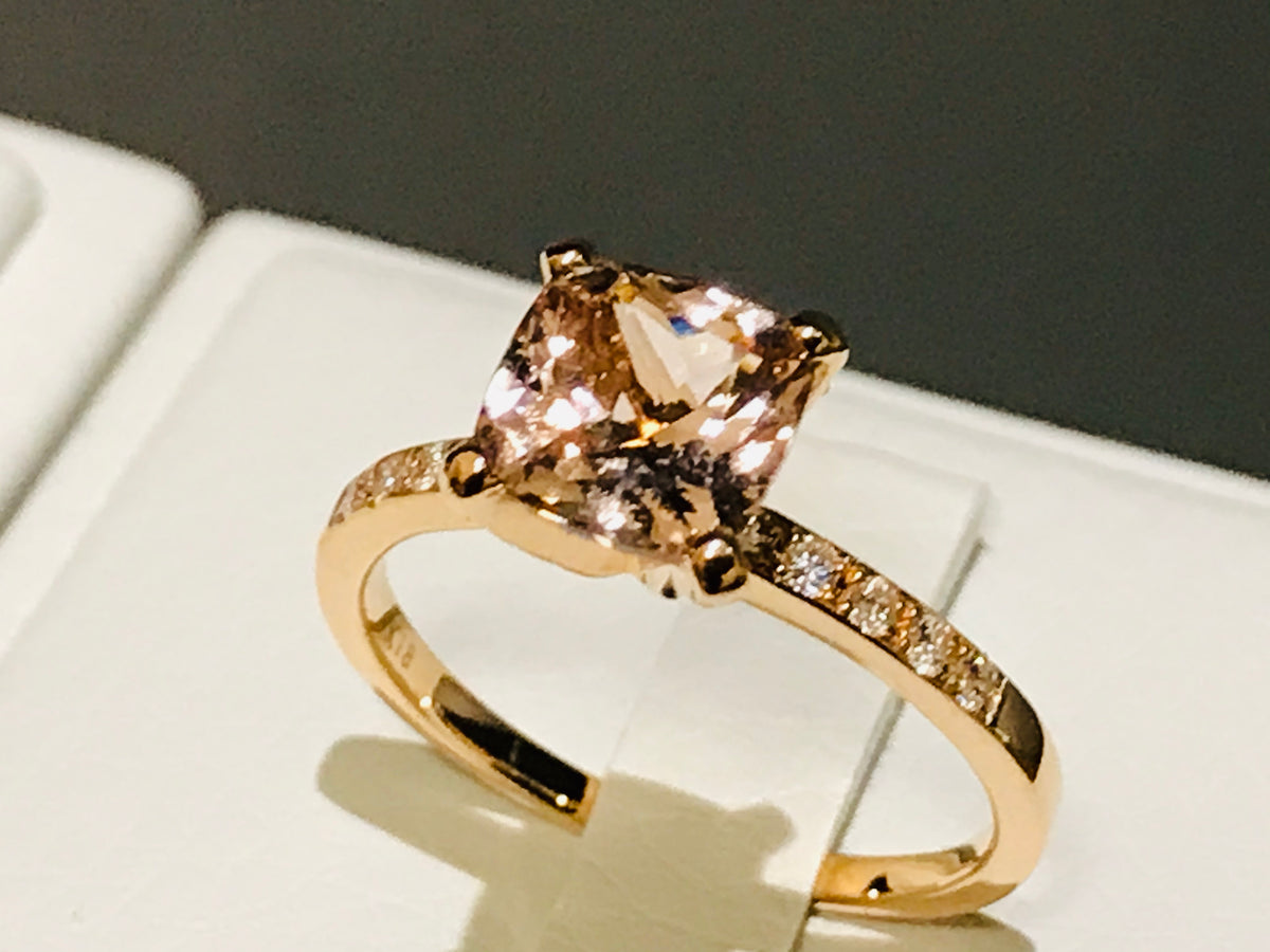 18KPG MORGANITE DIAMONDS XRING CPCU7-D22-J – MORGANITE N THE