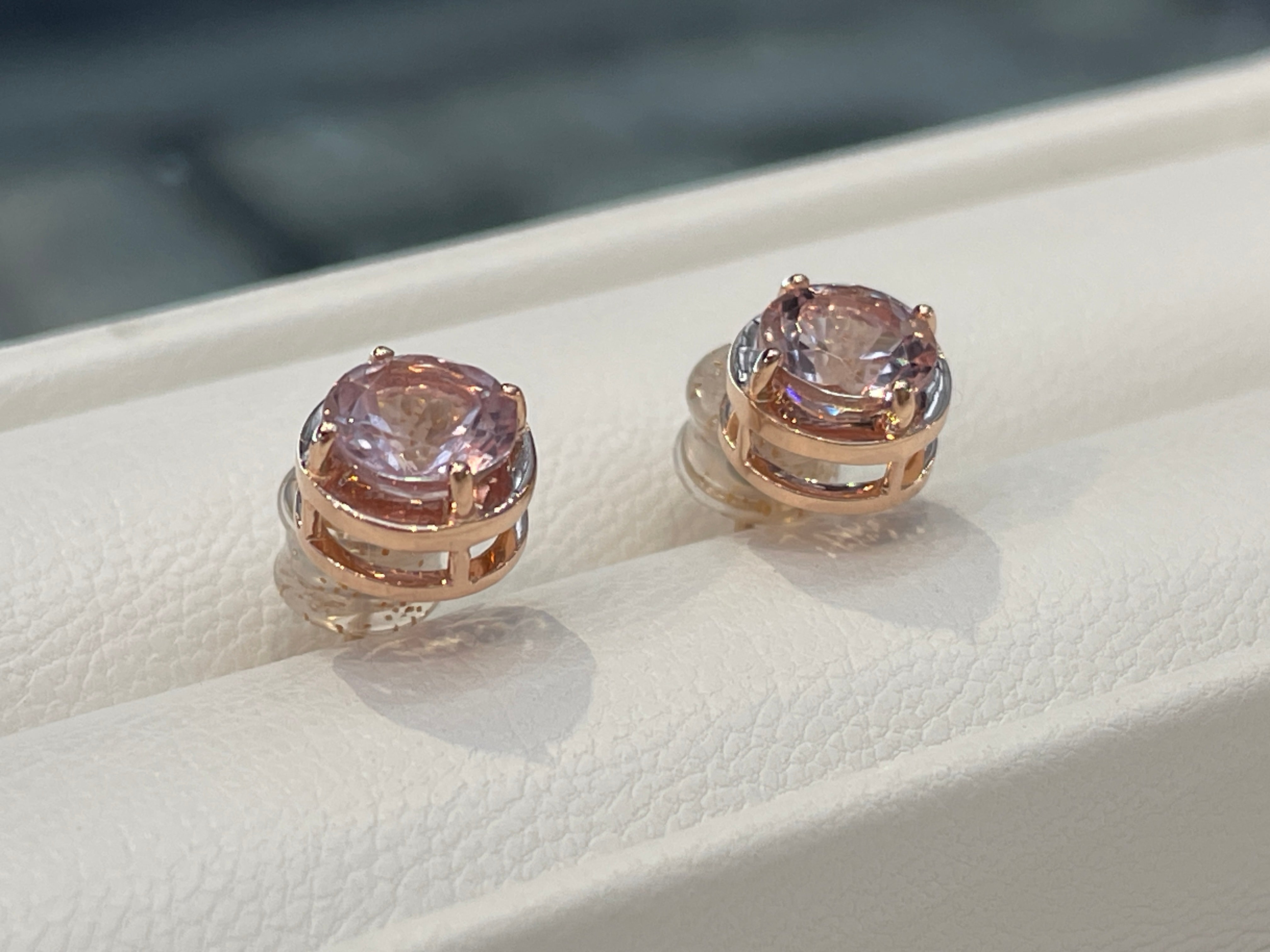 K18PG MORGANITE PIRCED EARRINGS -MIRROR PIRCED EARRINGS- PRD6 本数限定 特別価格品