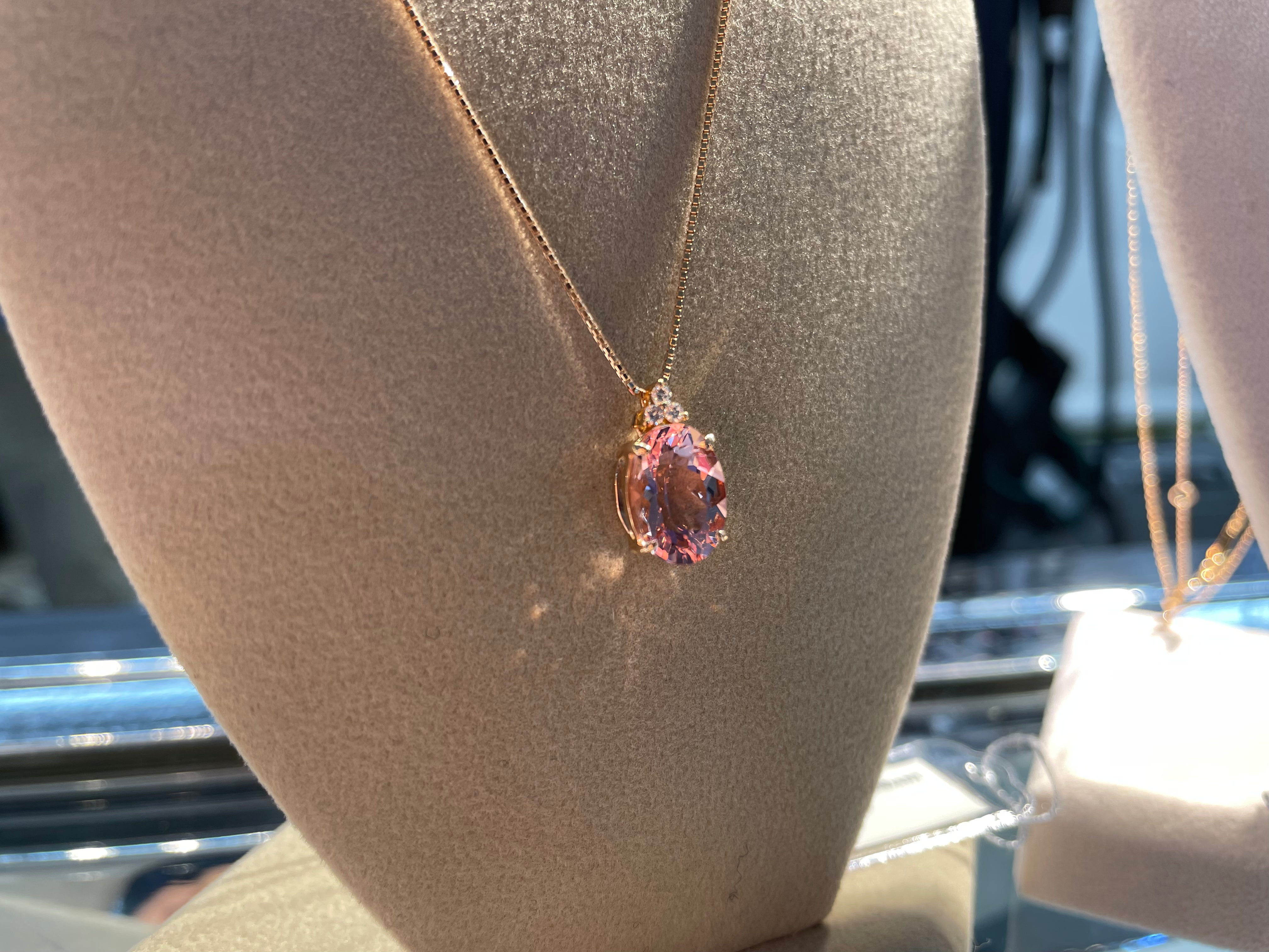 【現在庫】18KPG MORGANITE DIAMOND PENDANT 2DA SPOV 3.06CT-D3-BE0.7-45 - モルガナイト＆ザ・セレクト ～ MORGANITE N THE SELECTS
